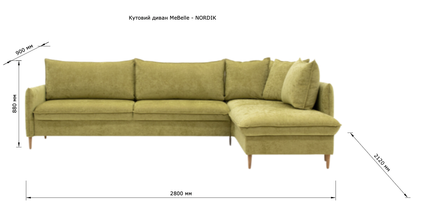 Кутовий диван NORDIK CORNER size